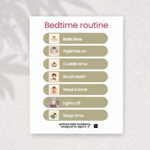 Calm Bedtime Routine Chart for Toddlers (Printable)