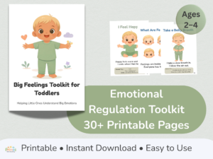Big Feelings Toolkit for Toddlers | Emotional Regulation Printable | Ages 2–4 | Social Emotional Learning Activities