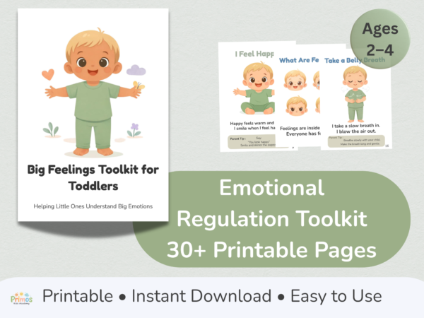 Big Feelings Toolkit for Toddlers | Emotional Regulation Printable | Ages 2–4 | Social Emotional Learning Activities