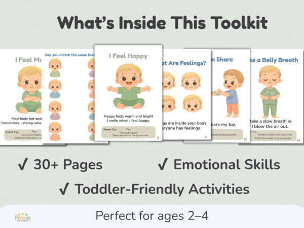 Big Feelings Toolkit for Toddlers | Emotional Regulation Printable | Ages 2–4 | Social Emotional Learning Activities