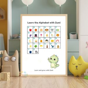 Zumi Alphabet Poster A–Z Printable | ABC Learning Chart | Preschool Wall Art (A4 + US Letter)