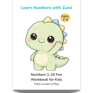 Learn numbers with Zumi cover page Learn Numbers with Zumi – 1–10 Printable Workbook for Kids (Ages 2–6)